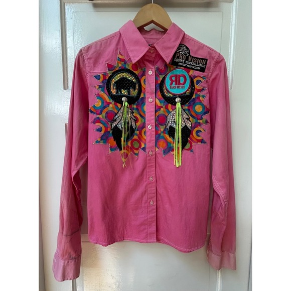 Wrangler Tops - Fallon Taylor's Wrangler Pink Custom NFR Barrel Racing Western Shirt Medium